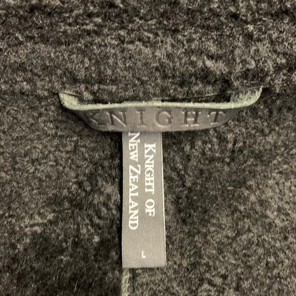 KNIGHT OF NEW ZEALAND Size L Black Lambskin Leather Zip Buttons Coat - Picture 6 of 8